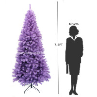Usine en gros populaire violet 7.5 FT arbre de Noël en PVC artificiel pour la décoration intérieure