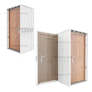 Factory Slide Shape Door Racks Stands Handle Tile Showroom Metal Wooden Doors Displays Rack Frame Wood Door Display Stand