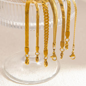 Stainless Steel 18K Gold Plated <b>Bracelet</b> <b>Snake</b> Bone <b>Chain</b> Geometric Design For Women Jewelry Gift - Product Image 4