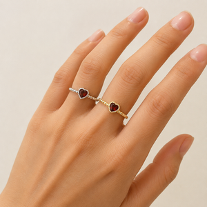 Anello regolabile a forma di cuore, design minimalista, gioiello unisex per uso quotidiano - Product Image 2