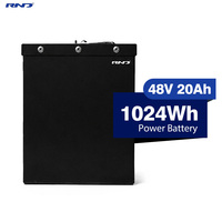 Pack de batteries LiFePO4 51,2 V 20 Ah avec BMS intelligent IP54 pour vélo électrique, E-bike, véhicule de mobilité