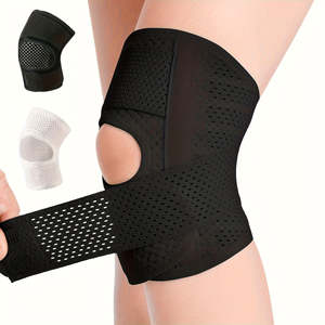 1 pièce de genouillère avec stabilisateurs latéraux, genouillère respirante et réglable, unisexe, adaptée au basketball, à la course à pied, au tennis, à la remise en forme - Product Image 1