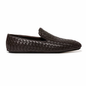 Zapatillas de Cuero Genuino Intrecciato Talla Grande 47, Unisex, para Mujer, Estilo Slip-on, Zapatos de Vestir para Hombre, Zapatos de Boda Marrones, Mocasines de Cuero para Hombre - Product Image 2