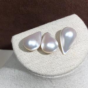 Boucles d'oreilles Tasiqi en perles Mabe australiennes blanches en forme de goutte d'eau, 12-13mm, 18-19mm, double face, grande marque - Product Image 3