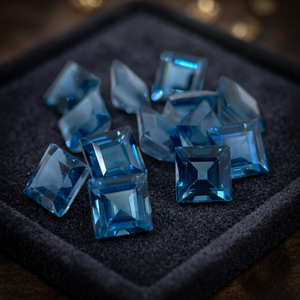 Topacio Azul de Londres Natural AAA, Corte Asscher, 6x6 mm, Gema Azul Facetada Suelta para Fabricantes de Joyas, Diseños Personalizados - Product Image 4