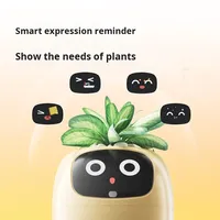 Mini pot de fleurs intelligent et mignon avec arrosage automatique IA, pot de plantes robot intelligent avec capteur, jouet pour animaux de compagnie, pour la maison
