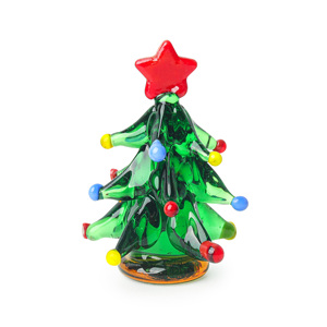 <b>Mini</b> Glass Christmas Tree Figurine Ornaments Glass Tabletop Christmas Tree Decoration Holiday <b>Table</b> Decoration - Product Image 4