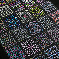Autocollants à Fleurs Colorés pour Ongles, Décalcomanies et Autocollants de Manucure, Accessoires 3D, 30 Pièces, Nouveauté