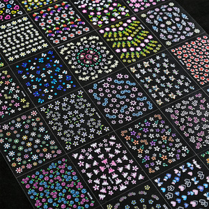 Nuovi adesivi per unghie con fiori colorati da 30 pz/set graziosi decorazioni per Nail Art con cursore adesivi 3D accessori per Manicure - Product Image 4