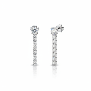 Boucles d'oreilles pendantes tendance Jasmin 35 mm pour femme, hypoallergéniques, en acier inoxydable, zircon, perle, religieuses, géométriques, cristal, strass, pour soirée - Product Image 2
