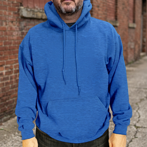 Sudadera con Capucha Azul Rey para Hombre, Corte Regular, Algodón French Terry, Informal, con Bolsillo Delantero, para Otoño - Product Image 3