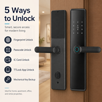 Poignée de porte intelligente de haute qualité avec serrure sans clé, contrôle à distance via l'application Tuya TTlock, ensemble de serrures de porte intelligentes avec poignée