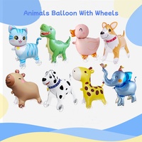 Nouveaux Ballons Métalliques 3D en Aluminium en Forme d'Animaux (Girafe, Lapin, Éléphant, Tigre) pour Fête de Remise des Diplômes