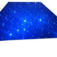 Lampu Matriks LED Putih Hangat Biru RGB Lampu Langit Berbintang Tirai Cahaya Kontrol DMX512 Tema Pernikahan Taman Hiburan Ukuran Dapat Disesuaikan IP33