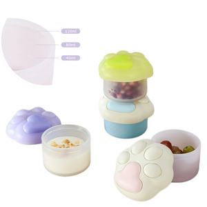 Nouveautés : Boîte <span class=keywords><strong>de</strong></span> rangement pour fruits et collations pour bébé en silicone <span class=keywords><strong>de</strong></span> qualité alimentaire, design cartoon, sans BPA, compatible micro-ondes, avec couvercles - Product Image 1