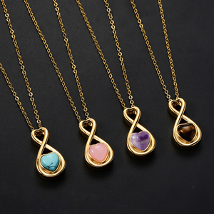 สร้อยคอสแตนเลสสตีลสีทองสไตล์ยุโรปและอเมริกาจี้รักนิรันดร์สามารถเปิดขวดน้ำหอมเถ้าที่ระลึก - Product Image 1