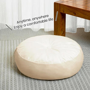 Bantal lantai bulat meditasi, bantal kursi tebal polos berlapis tahan air untuk tempat duduk di lantai - Product Image 3