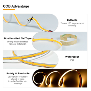 Tira de Luz LED COB de un Solo Color, Corte Libre, DC12V DC24V 13W/M CRI≥90 IP20 50×8mm, Alto Lumen, Iluminación Decorativa para Interiores, Gabinetes y Techos - Product Image 3