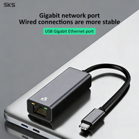 Adaptador Ethernet USB Tipo C 2.5G con Indicador LED, Convertidor de Red Cableada de Alta Velocidad para Laptop, Certificado ROSH, Garantía de 12 Meses