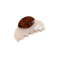 Pince à cheveux grande taille en acétate épissé, motif grain de bois, bloc de couleur, pince requin élégante pour femme, accessoires pour chignon arrière, printemps-été
