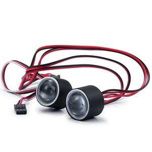 1セットアップグレードされたエンジェルアイズ22mmヘッドライトDC3.7-5V 0.5A <span class=keywords><strong>LED</strong></span>ライト1/10 RCクローラー用SCX10III AXI030073006スペアアクセサリー - Product Image 1
