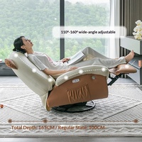Fauteuil de massage électrique en cuir écologique, convertible en canapé d'angle pour une personne, idéal pour petits appartements, style crème, pour salon