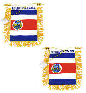Costa Rica Drapeau Mini Bannière 4 "X 6" San Jose Avec Aspiration pour Automobile Education Assurance Agence de Voyage Agriculture - Product Image 1