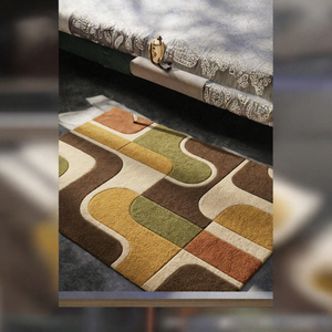 Alfombra Moderna de Lana Tufted a Mano de Pelo Corto, Diseño Abstracto, para Sala de Estar, Dormitorio, Decoración del Hogar - Product Image 3