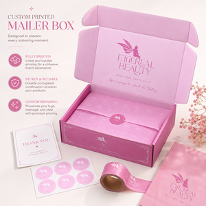 Scatola di Carta Personalizzata Rosa Acceso con Logo, Confezione per Abiti, Prodotti di Bellezza e Cosmetici - Product Image 2