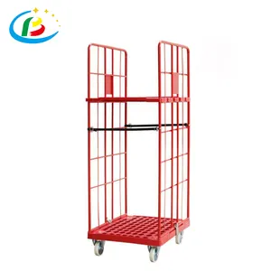 Cage de rangement Portable en métal galvanisé, Cage de livraison de supermarché, conteneur pliable en rouleau, entrepôt, chariot de rangement