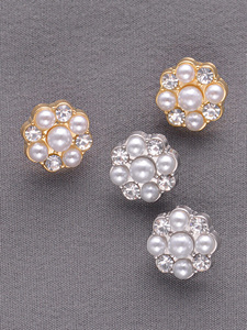 11mm cao minh bạch lung linh pha lê mặt dây chuyền 3D ngọc trai hoa lưỡi <span class=keywords><strong>Rhinestone</strong></span> nút sang trọng phong cách sang trọng hợp kim kẽm trang phục - Product Image 5