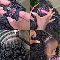 Extensiones de Cabello Humano Virgen de Alta Calidad, Super Double Drawn, para Crochet, con Anillas, Cabello Remy Brasileño Natural