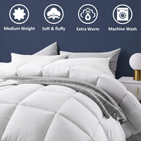 Parure de lit hypoallergénique en Duvet de canard et plumes, literie blanche, intérieur, couette toutes saisons, de luxe, 50% Duvet de canard, 1 pièce