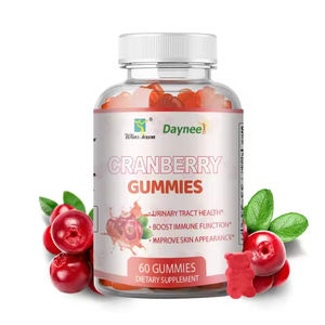 Bonbons gélifiés à la canneberge bio 100% véganes et à base de plantes, enrichis en biotine et vitamines, pour stimuler le système immunitaire et améliorer l'apparence de la peau - Product Image 1
