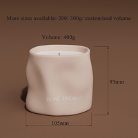 Pot à bougie de Noël en céramique rose carré C&H avec boîte cadeau de luxe artisanale réutilisable pour la guérison par les cristaux