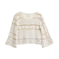 Ensemble deux pièces en dentelle crochetée, robe bohème, jupe en tricot ajourée faite à la main, tenue de vacances bohème