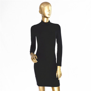 <span class=keywords><strong>Robe</strong></span> de hanche à manches longues pour femmes automne/hiver, haute élasticité, dos en métal, <span class=keywords><strong>robe</strong></span> <span class=keywords><strong>moulante</strong></span> avec fermeture éclair - Product Image 4