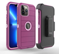 Accessoires pour téléphones mobiles, étui de protection robuste 3 en 1 avec béquille antichoc pour iPhone 12 13 14 15 16 17 Pro Max