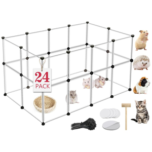 Motif solide métal petit animal clôture Cage parc pour chat chien Hamster écureuil lapin bouton fermeture assemblage gratuit - Product Image 4