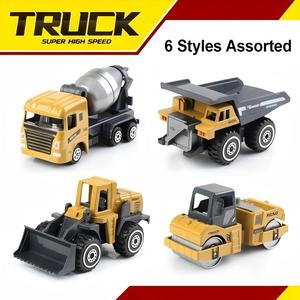 HTL Coche de Juguete de Metal Fundido a Presión, Vehículo de Construcción, Camión de Juguete a Escala 1/64, Mini Camión de Fricción, Coche de Juguete Deslizante para Niños - Product Image 1