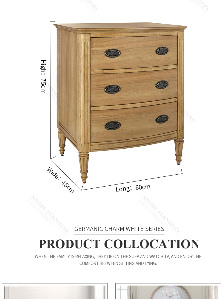 high quality american solid wood frame cotton linen double bed vintage bedroom large solid wood bed