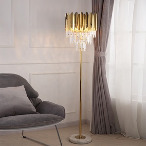 Modern <strong>Tall</strong> Floor Light Classic Design <strong>Living</strong> <strong>Room</strong> Decorative Home Office Led Crystal Stand <strong>Lamp</strong> With Marble Base - Product Image 1