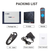 Boîtier TV T95 Max plus, android 9.0, S905X3, 4 go/64 go, 10 pcs, décodeur connecté 4k/hd 1080p, avec wifi 2.4/5G