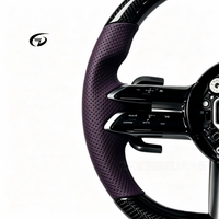 Amélioration de l'intérieur de voiture de luxe Mercedes-Benz G63 W464 GLE Classe S Classe E, volant AMG personnalisé en cuir et fibre de carbone violette