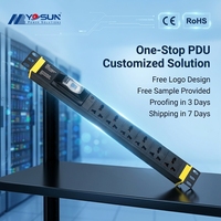 Multiprise universelle OEM 19 pouces 6 voies 1U pour montage en rack, unité de distribution d'alimentation (PDU) avec protection contre les surcharges et les courts-circuits