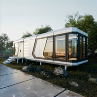 Casa de acero ligera ignífuga, casa de hormigón modular para tienda, casa modular a prueba de huracanes, casa prefabricada modular