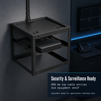 Rack de serveur 10U en acier soudé de 512 mm de large et 512 mm de profondeur avec panneaux de blindage ventilés 1U, rack mural ouvert de 19 pouces