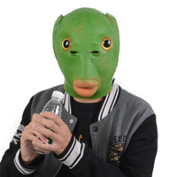 Masque facial pour petits yeux de poisson, peau verte, type de poisson, masque spécial Halloween en Latex, couvre-chef