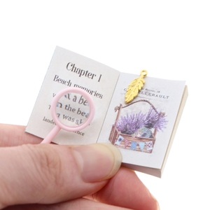 Offre Spéciale : Ensemble de livres miniatures en papier pour <span class=keywords><strong>maison</strong></span> de poupée, avec <span class=keywords><strong>loupe</strong></span> pour poupée elfe - Product Image 1