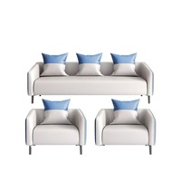 Canapé de réception minimaliste pour bureau, ensemble de mobilier de bureau, revêtement en similicuir durable, accents contrastés, canapé sectionnel moderne
